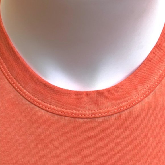 NWT Vintage Wash Stretch Coral Orange Tee Shirt - Women's Juniors Size M T-Shirt - Picture 2 of 2